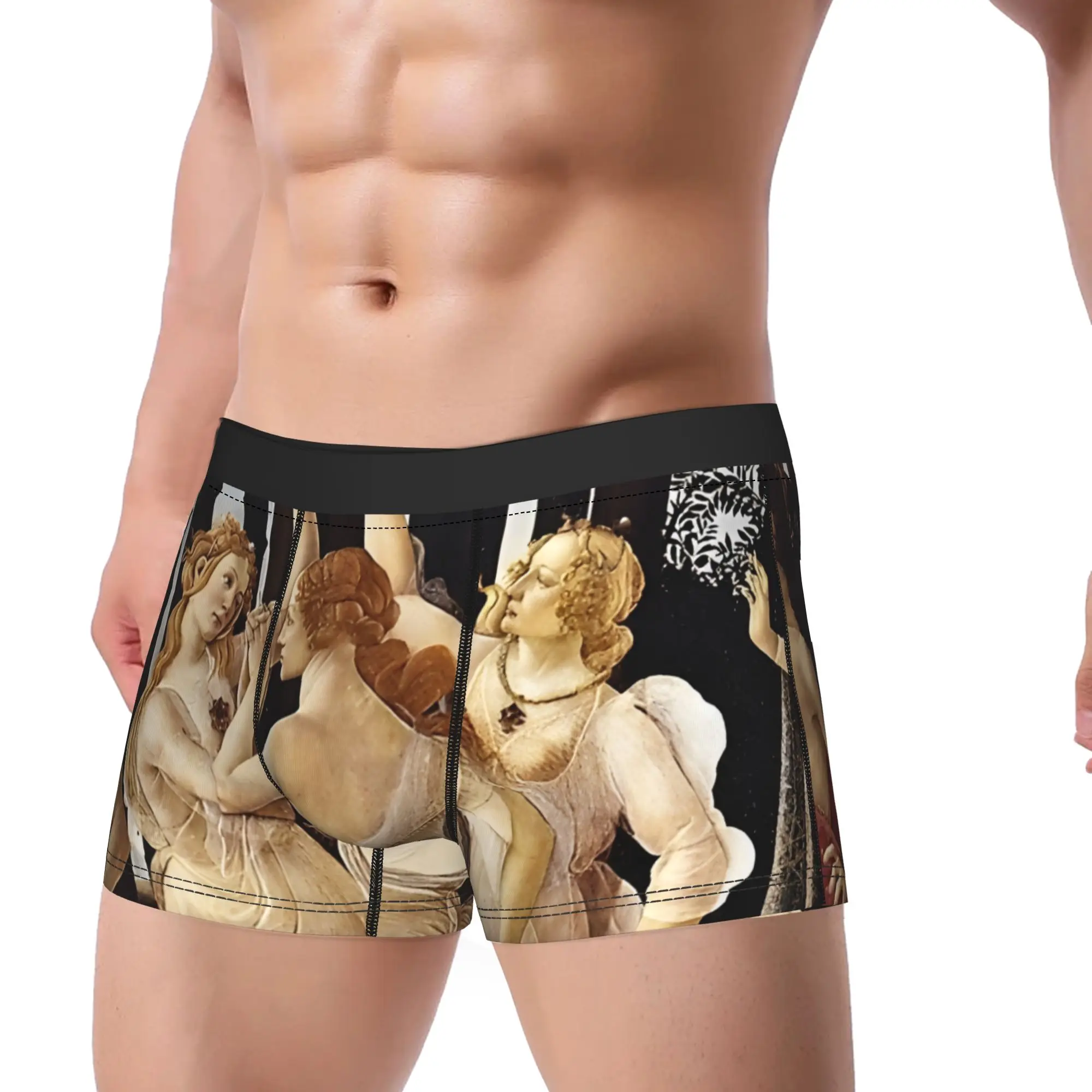 1piece Botticelli La Primavera Spring  Underpants Homme Panties Male Underwear Print Shorts