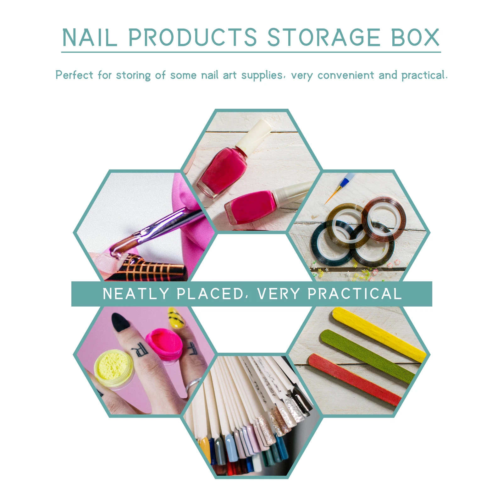 1 Stück Nagelkunst-Zubehörbox, tragbar, doppellagig, Aufbewahrung für Maniküre-Werkzeuge, für den Heimgebrauch und im Salon, Nagellack-Organizer-Etui