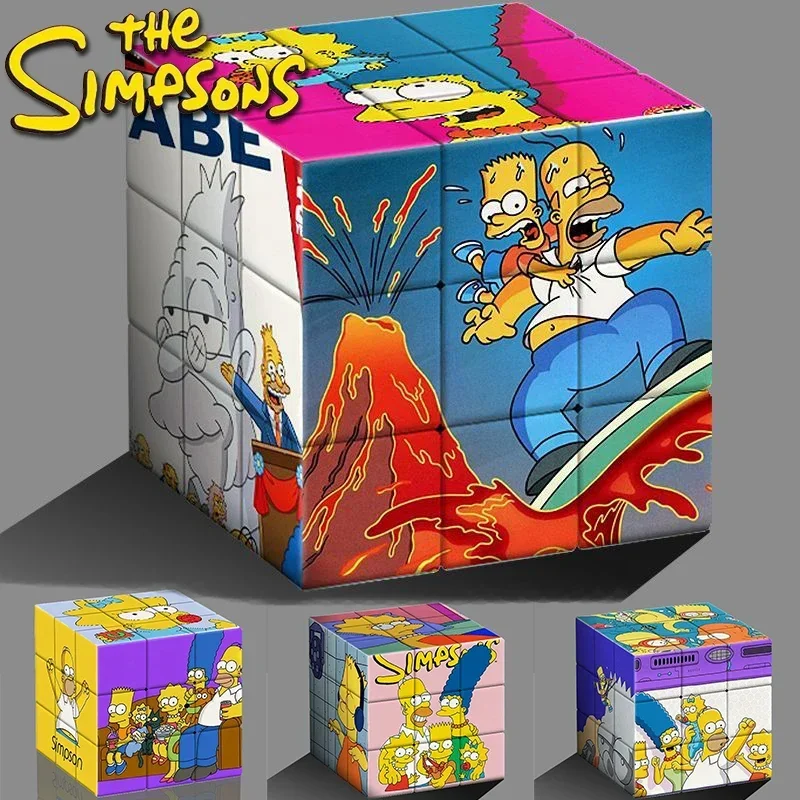 New The Simpsons Third-order Creative Magic Cube Cartoon Animation Puzzle Magic Cube Children Decompression Educational Toys