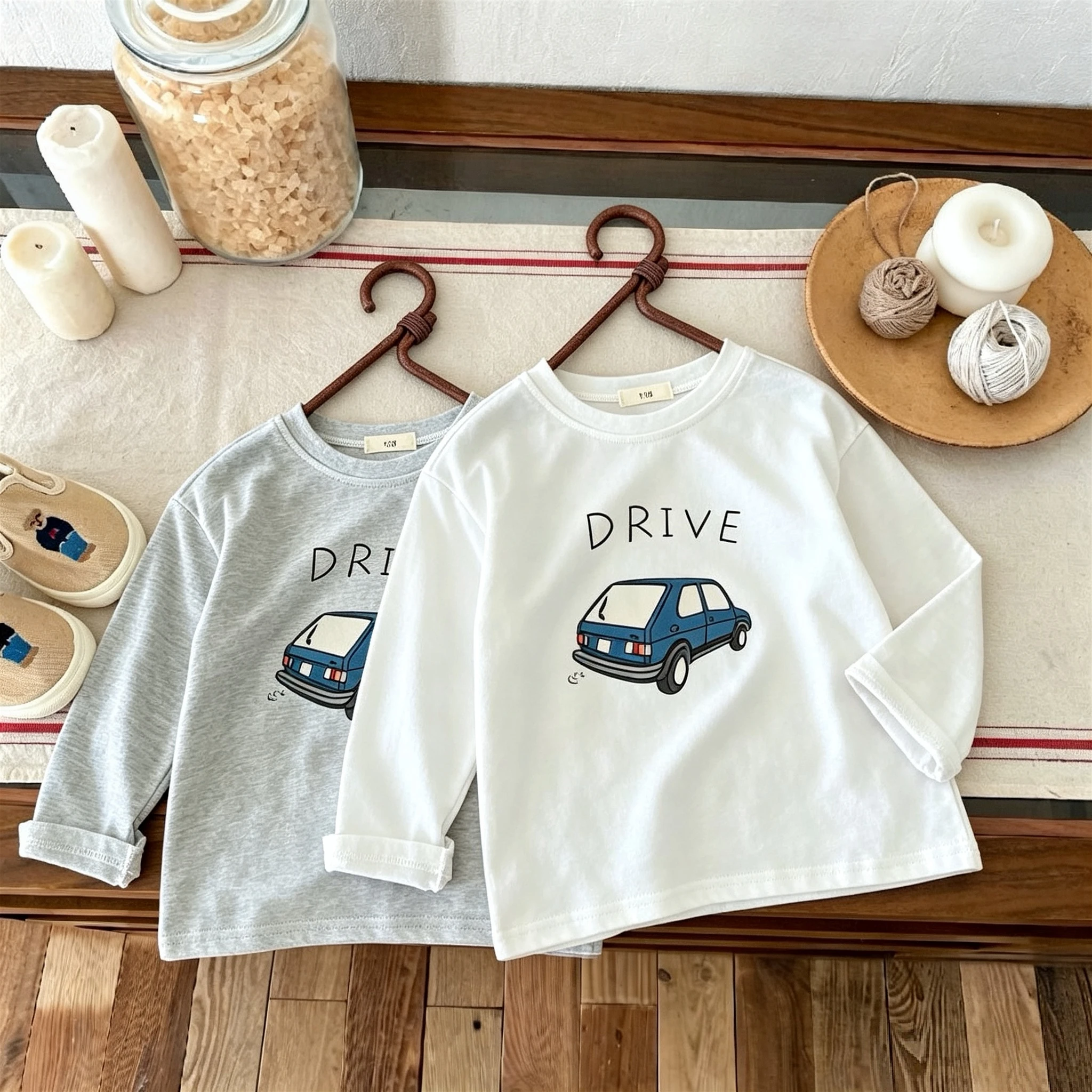 Printed Drive Boys Long Sleeve Tees Simple Versatile Kids Bottoming Shirt Blouse Crewneck Children's Clothes Autumn Casual Tops
