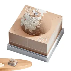 3D Paper Calendar Earth 2024 Creative Desk Calendar Notepad Sculpture Paper Earth Model Rip-Away Paper Carving Sticky Creative