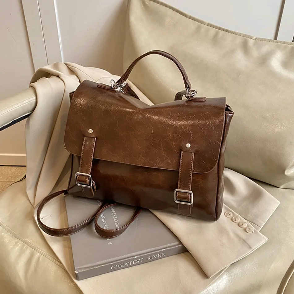 

High-quality Leather Backpack Women Fashion School Bag England College Style Designer Luxury Solid Shoulder Bag Ladies Handbags