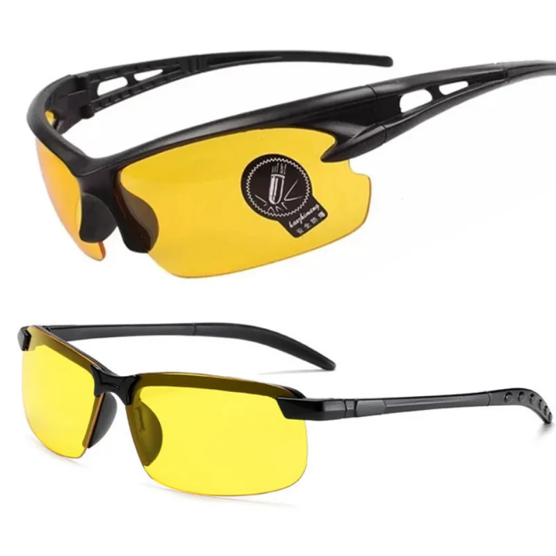 Men Night Vision Glasses Outdoor Cycling Glasses Black Frame Goggles Wholesale Women Driver Night Glasses Fashion Glasses Yellow