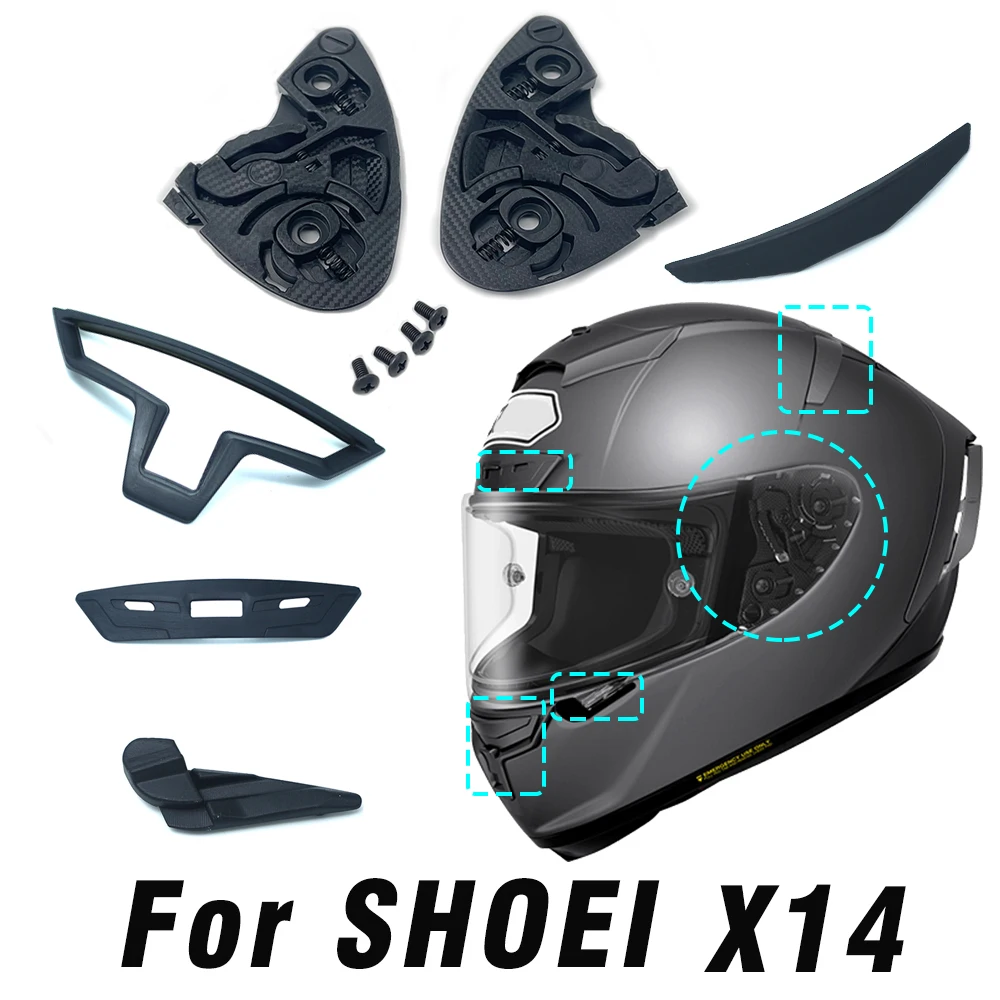 

For SHOEI X14 X 14 Moto Helmet Nose Protector Vent Capacete Nose Breath Chin Helmet Visor Lens Base Plate Accessories