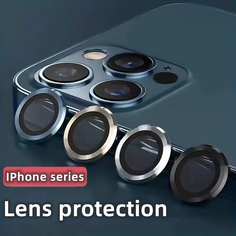 Lens Metal Camera Protector Glass for iPhone 15 14 13 12 11 Pro Max Lens Protection On iPhone 15 Pro Max Luminous Camera GLASS