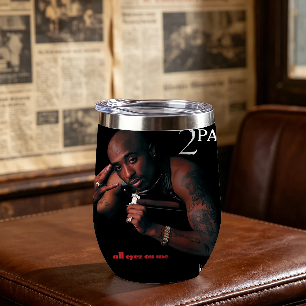 

Rapper 2Pac All Eyez On Me Vacuum Flasks 1PC 12oz Eggshell Stainless Steel Thermos 360ml Coffee Beer Mug Vacuum Insulated Flask