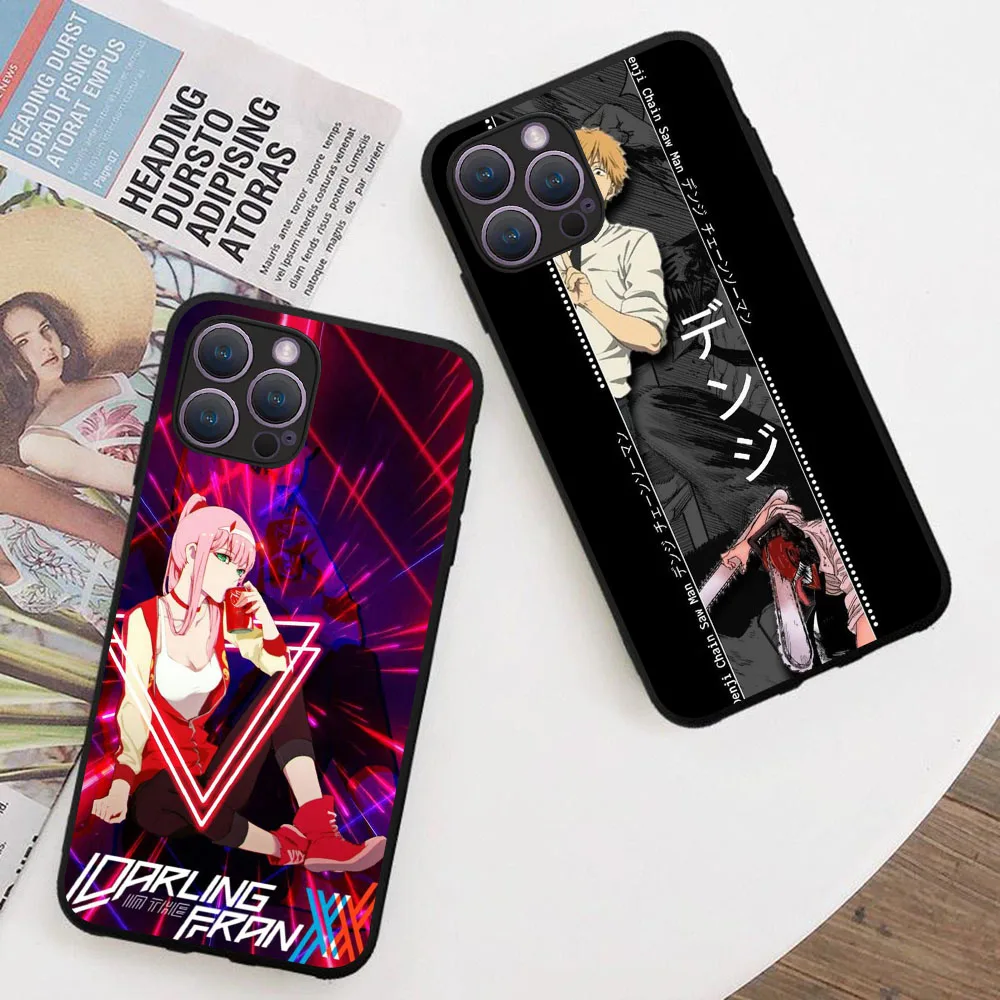 KT-8 Chainsaw man Silicone Case For iPhone X XS 7 8 11 12 14 Mini Pro Max Plus image 6