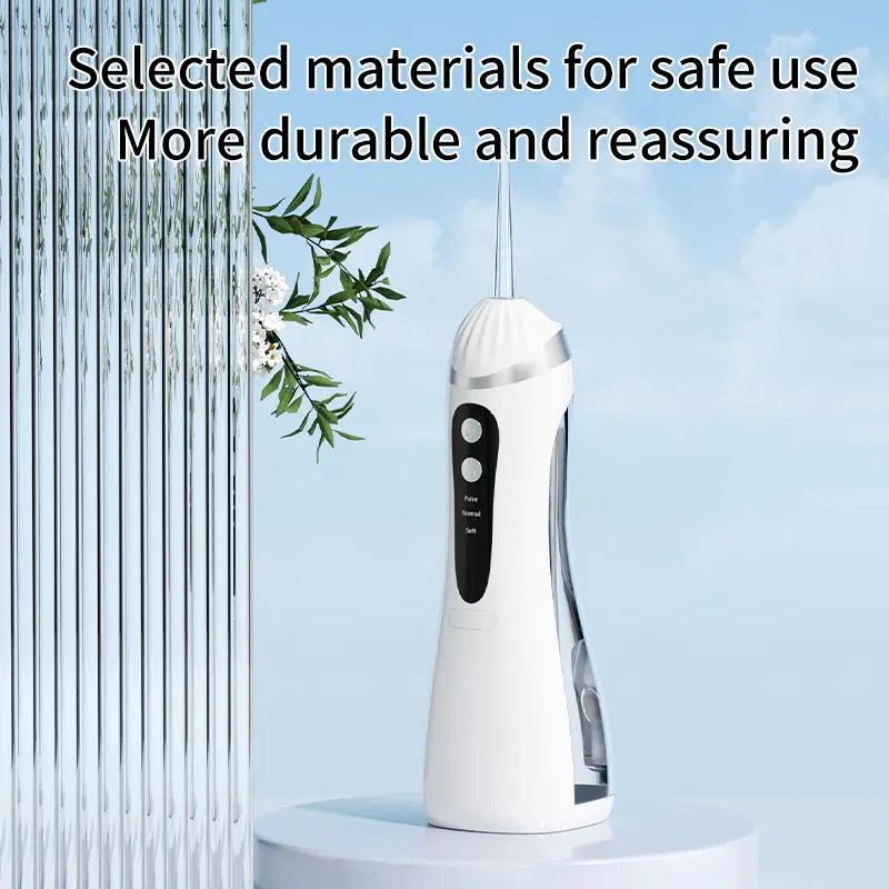 Portable Electric Tooth Flosser 360° Rotating Nozzle Long Lasting Life High Pressure Pulse 3 Modes Large Capacity Oral Cleaning