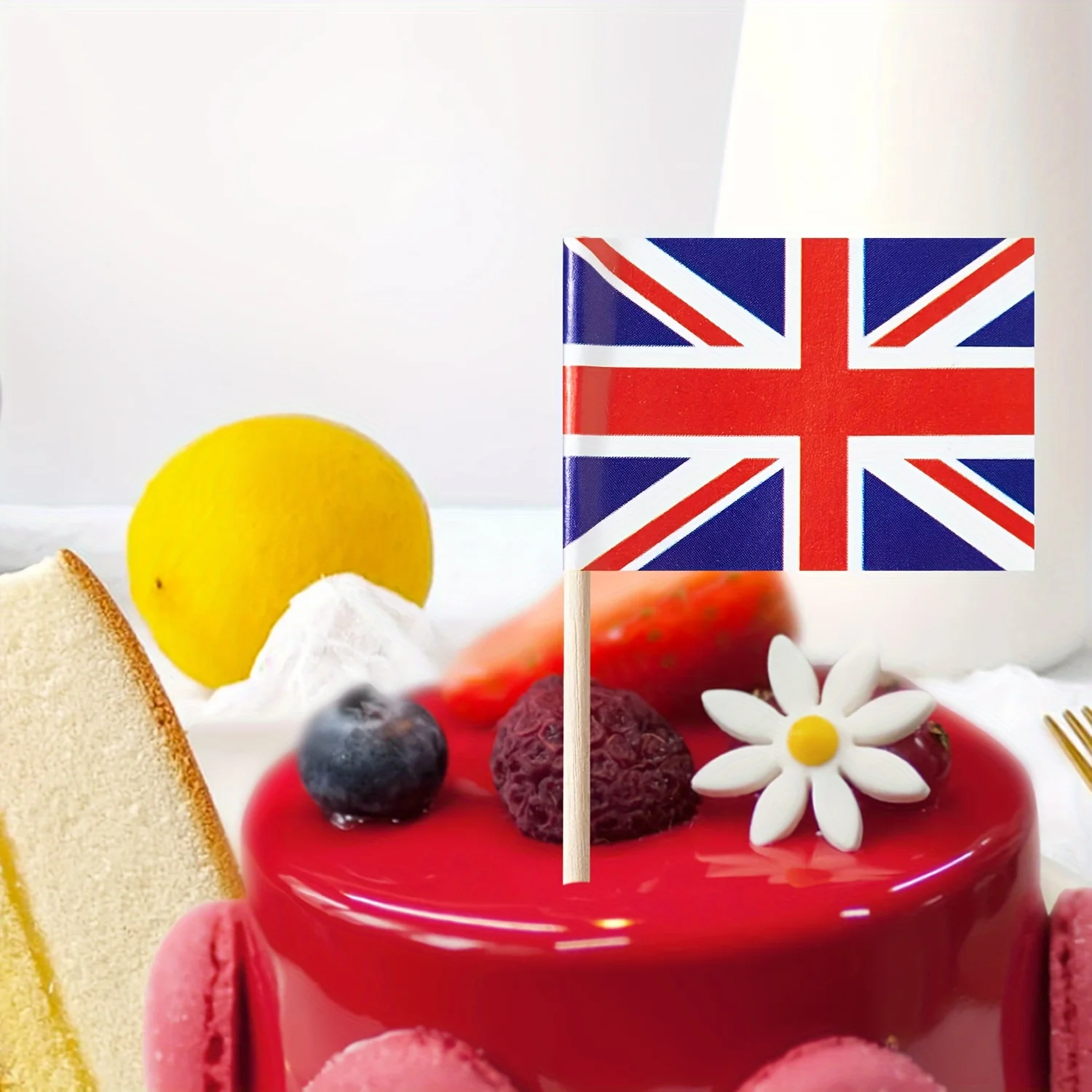 100pcs, British Flag Toothpicks, CupCake Topper, Cocktail Fruit Stick, Party Buffet Food Label, Plate Cheese Label
