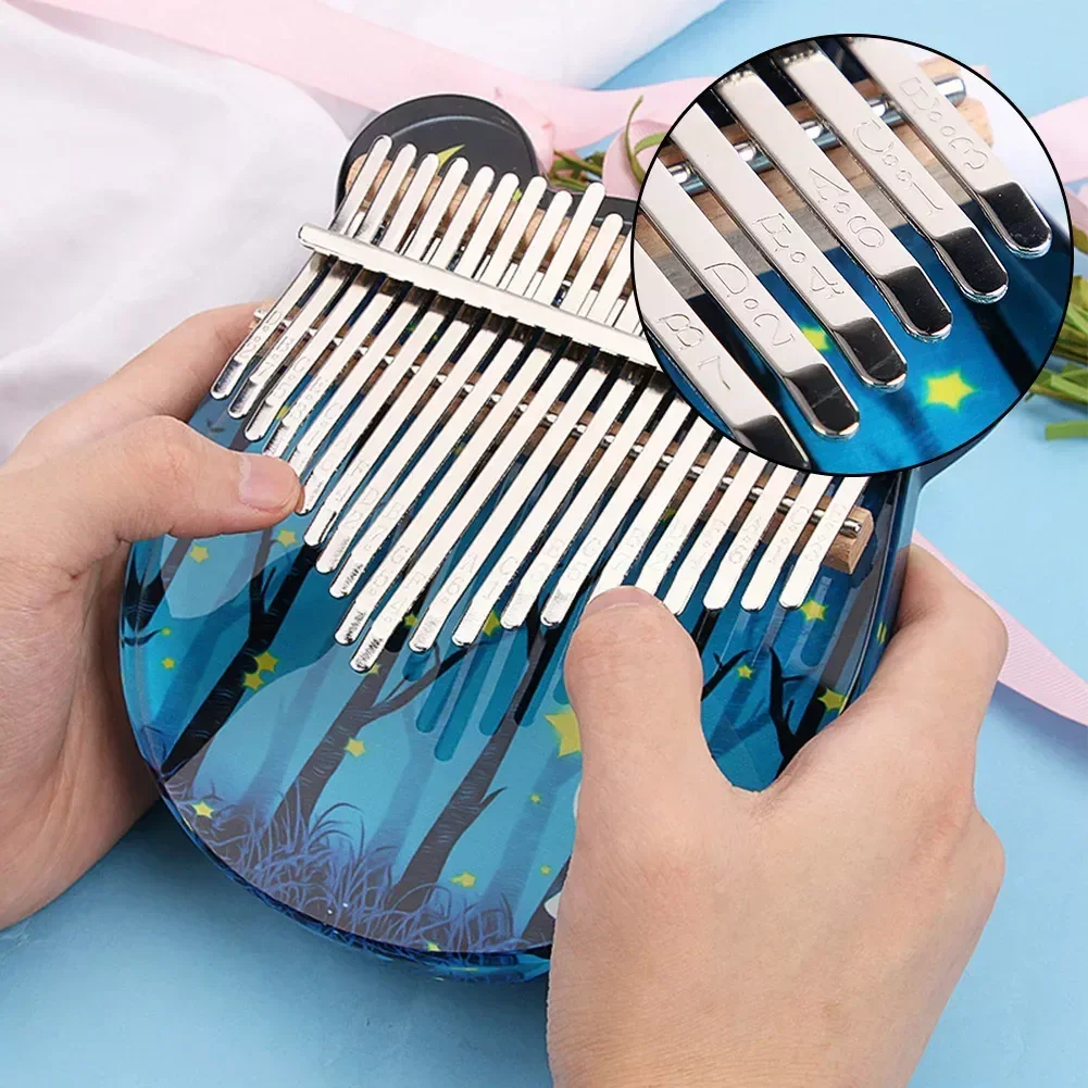 SPORTFUNSF Thumb Piano Kalimba 17*15*2cm 21 Key Kalimba 21 Keys Finger Piano Gifts Kalimba Kids Kids Gifts Portable Piano view 4