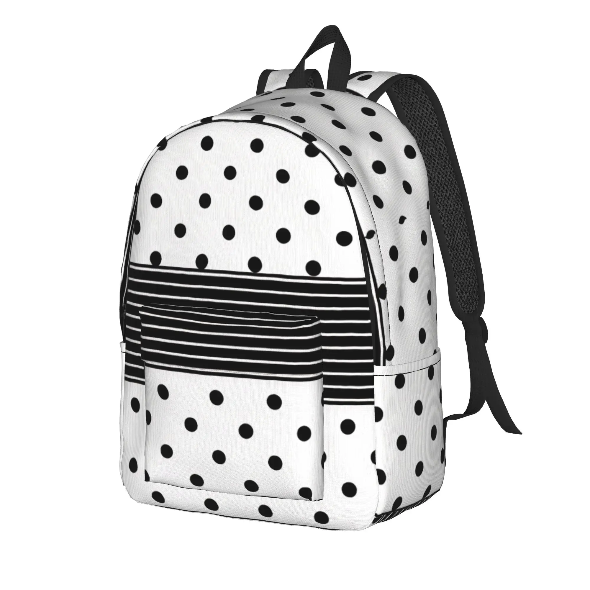 Stripe Polka Dot Mix Backpack Youth  Durable Backpacks Polyester Casual School Bags Trekking Colorful Rucksack