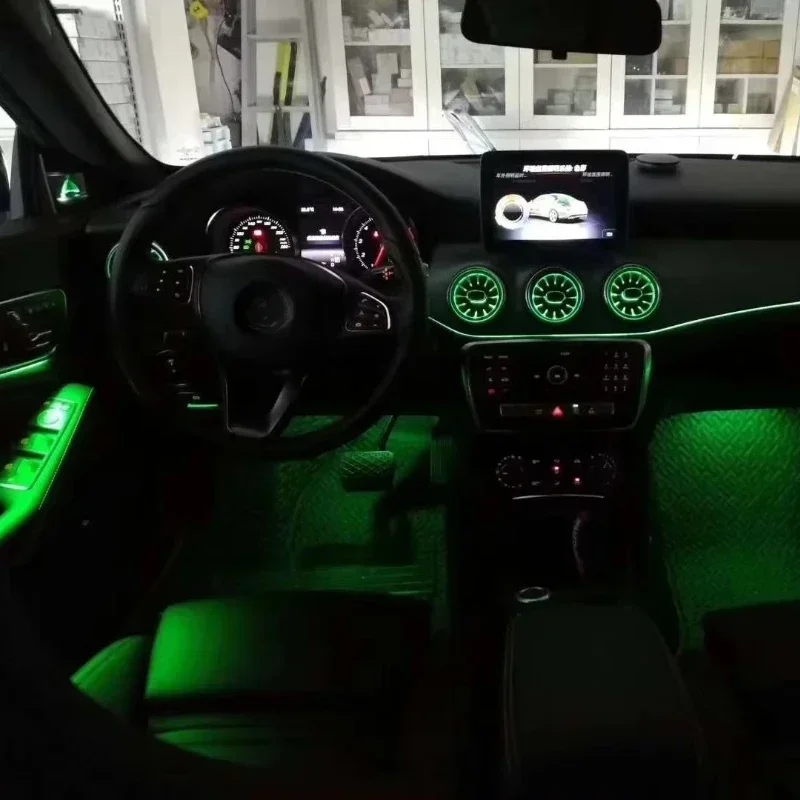 For Mercedes Benz A-class W176 CLA W117 Auto Lighting System Interior Atmosphere 12 Colors LED Ambient Light