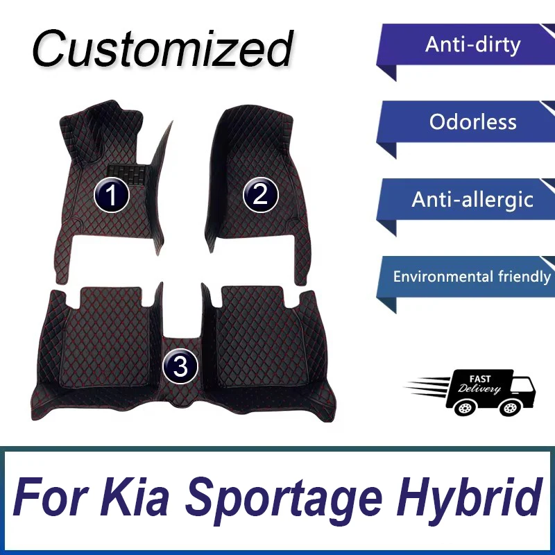 

Автомобильные коврики для Kia Sportage Hybrid NQ5 2023 2024 2025 5-местные автомобильные подушечки для ног на заказ, кожаный ковер, аксессуары для интерьера