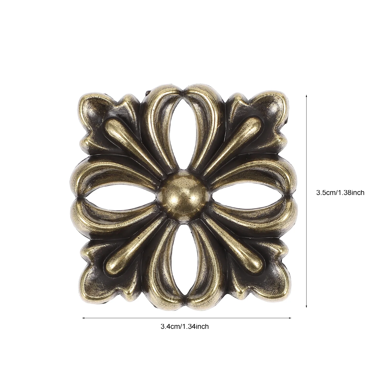 6 Pcs American Square Flower Furniture Metal Plate Vintage Decorative Zinc Alloy