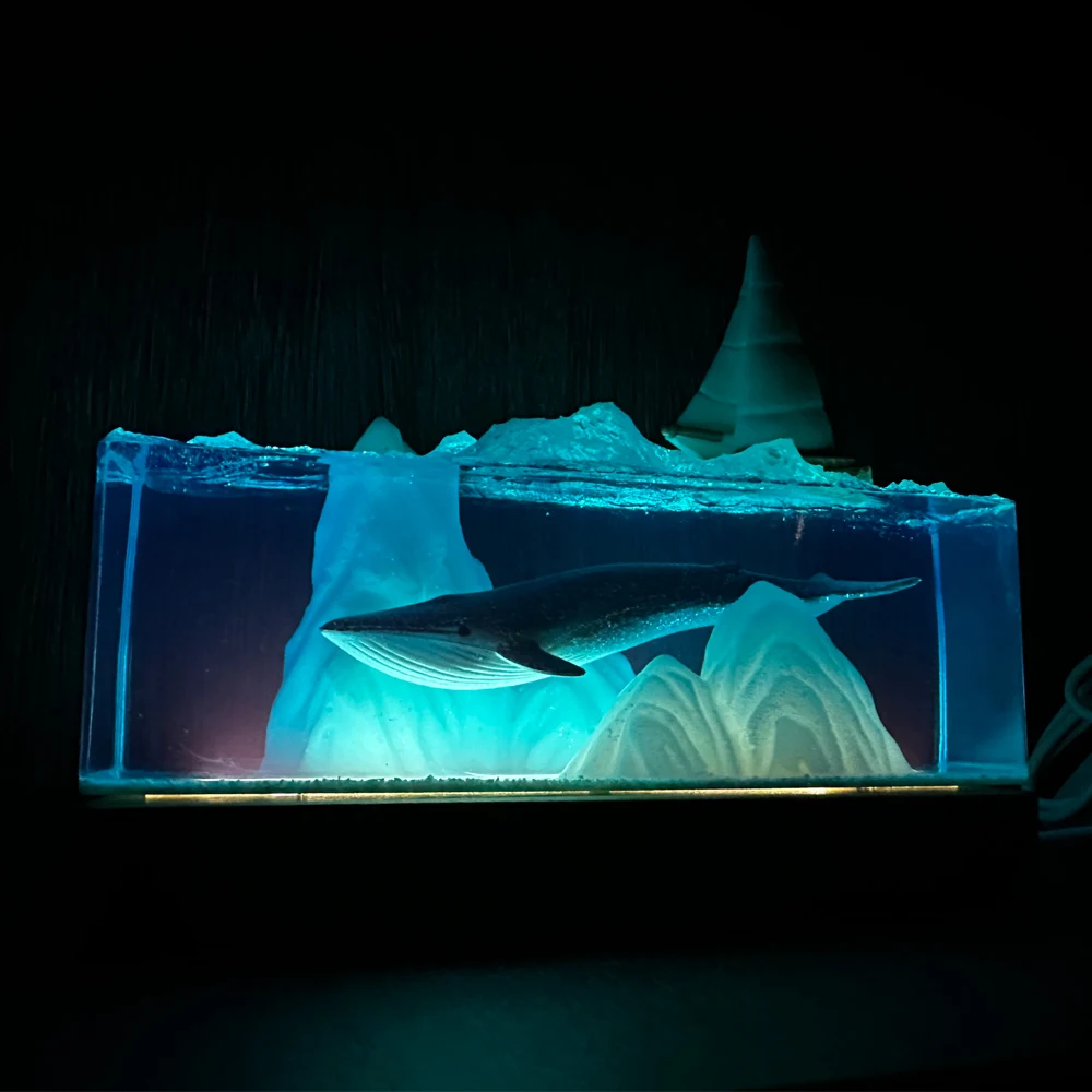 

Sailing Theme Theme Resin Light Creative Artistic Beautiful Night Light Craft Decoration Ocean Landscape USB Table Lamp