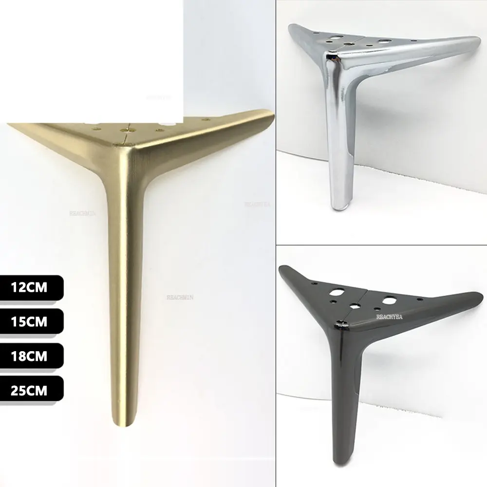 

4pcs Sofa Legs for Furniture Metal Black Gold Tv Cabinet Bed Coffee Table Legs Desk Stool Chair Foot Hardware 12/15/18/25cm