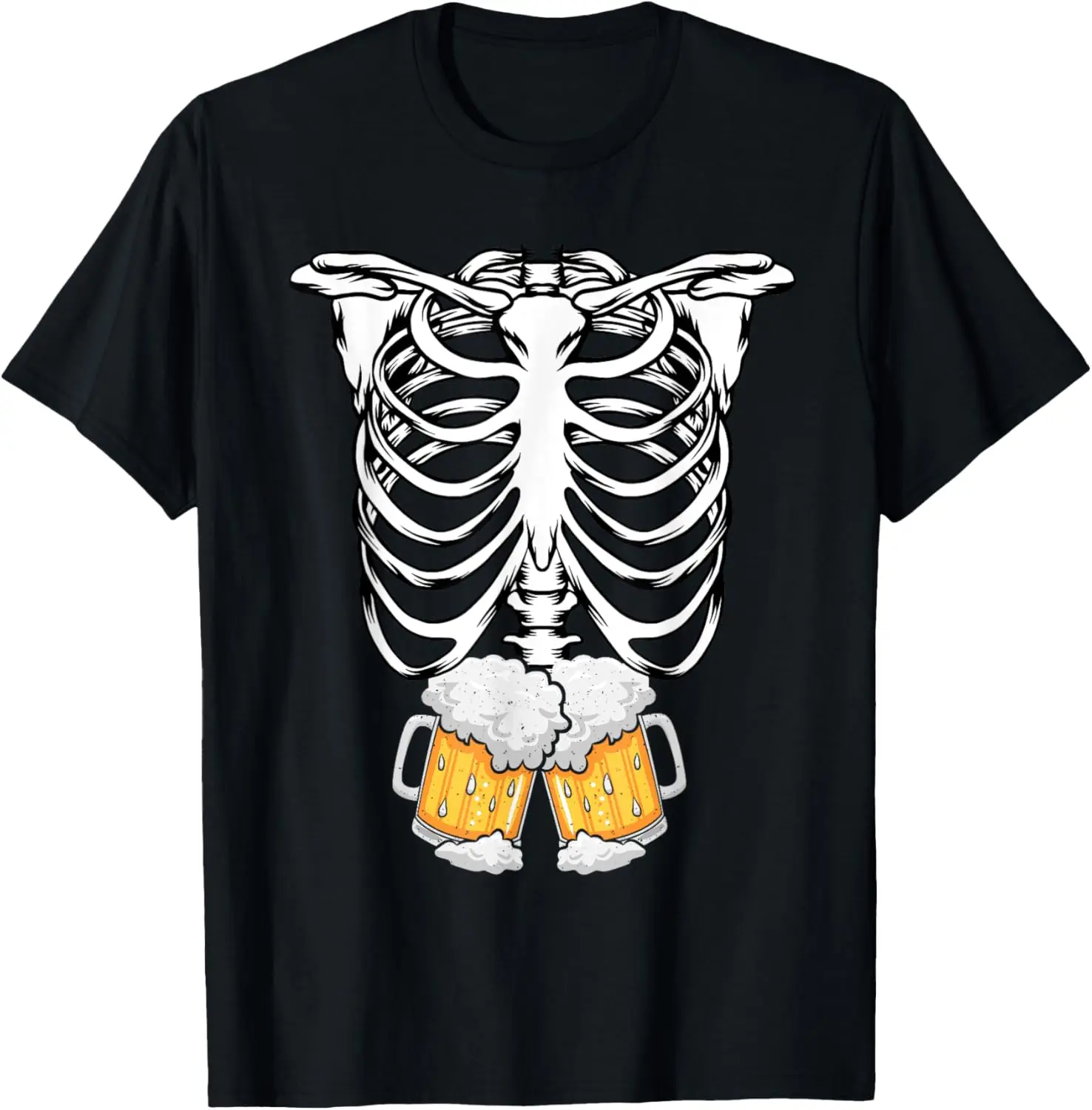 Skeleton Pregnancy Belly Of Beer X-ray Halloween Costume T-Shirt