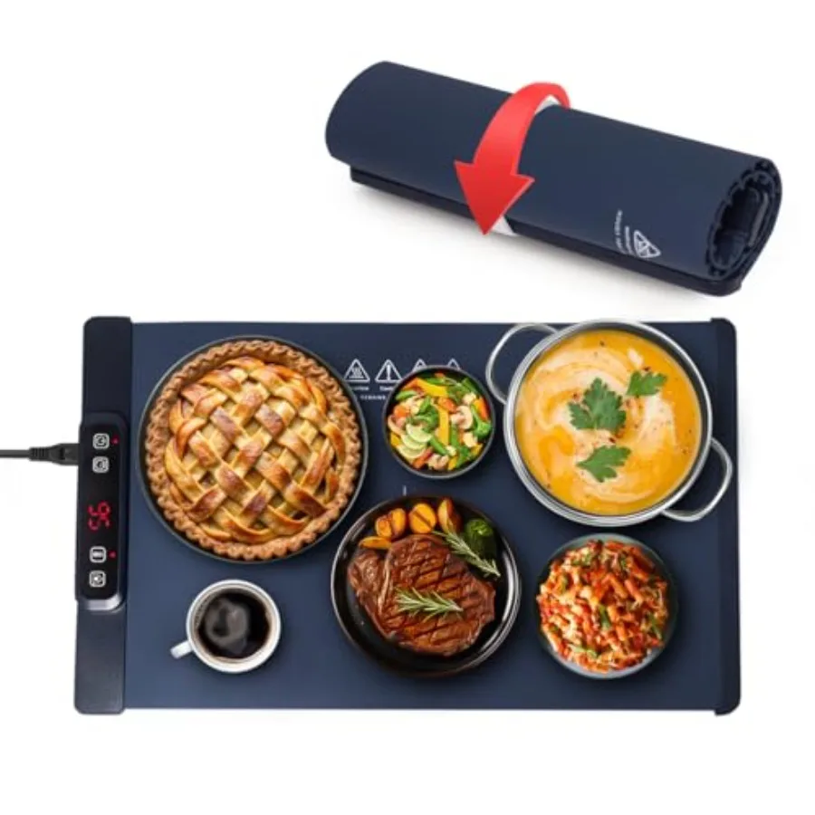 

Электрический греющий коврик - Сворачиваемый/портативный греющий мат с таймером нагрева и функцией блокировки от детей - Электрическая грелка