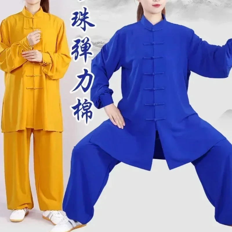New Chinese Style Men Women Tai chi Wushu Uniform Kung Fu Suit Casual Outdoor Sport Clothing Jacket Pants Sets