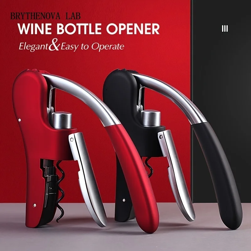 1 Set Lever Press Wine Opener Kit | 3-in-1 Durable Set Corkscrew for Home/restaurant | Effortless Bottle Opener Tool ()