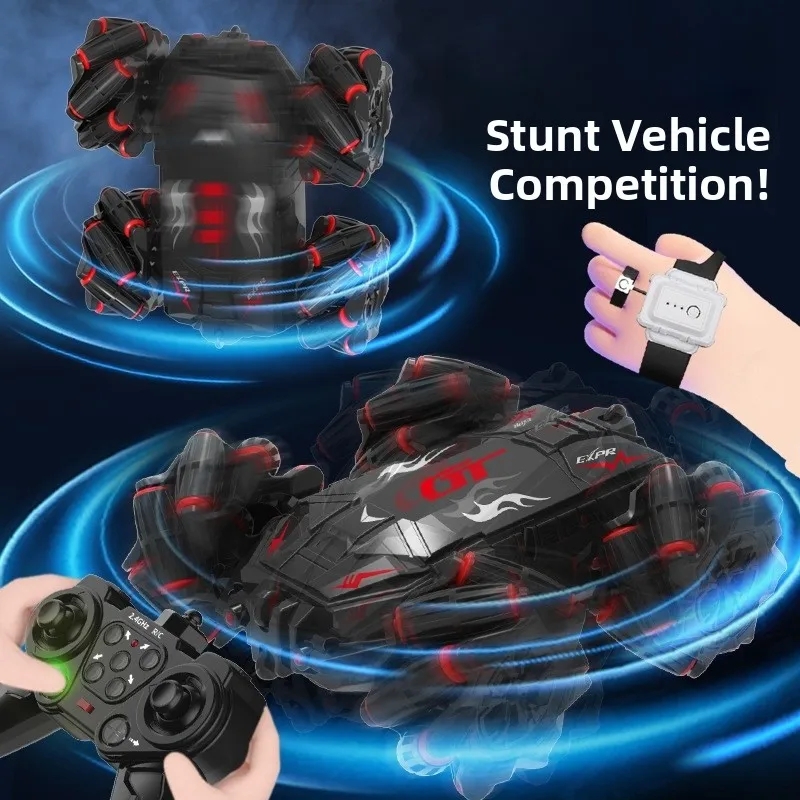 両面リモコンカー 子供用 スタントドリフト 回転 オフロード クライミング おもちゃの車 特殊機能 メタル製 女の子向け