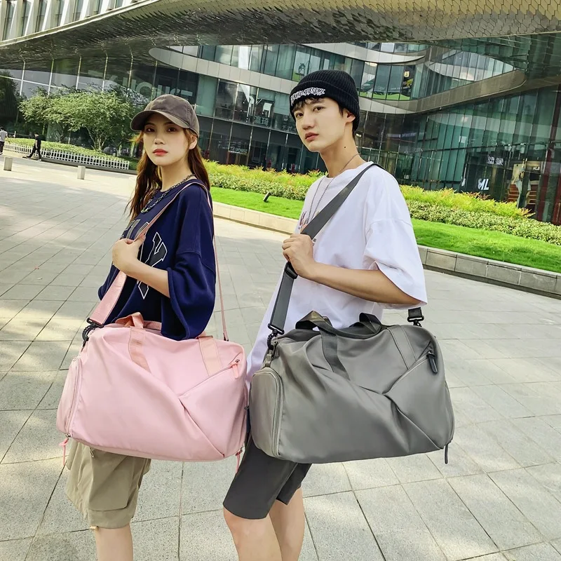 メンズトラベルバッグ-スポーツフィットネスバッグ-シューズポジションハンドバッグ-短期旅行-出張用荷物バッグ-ウェット＆ドライ分離トラベルバッグ