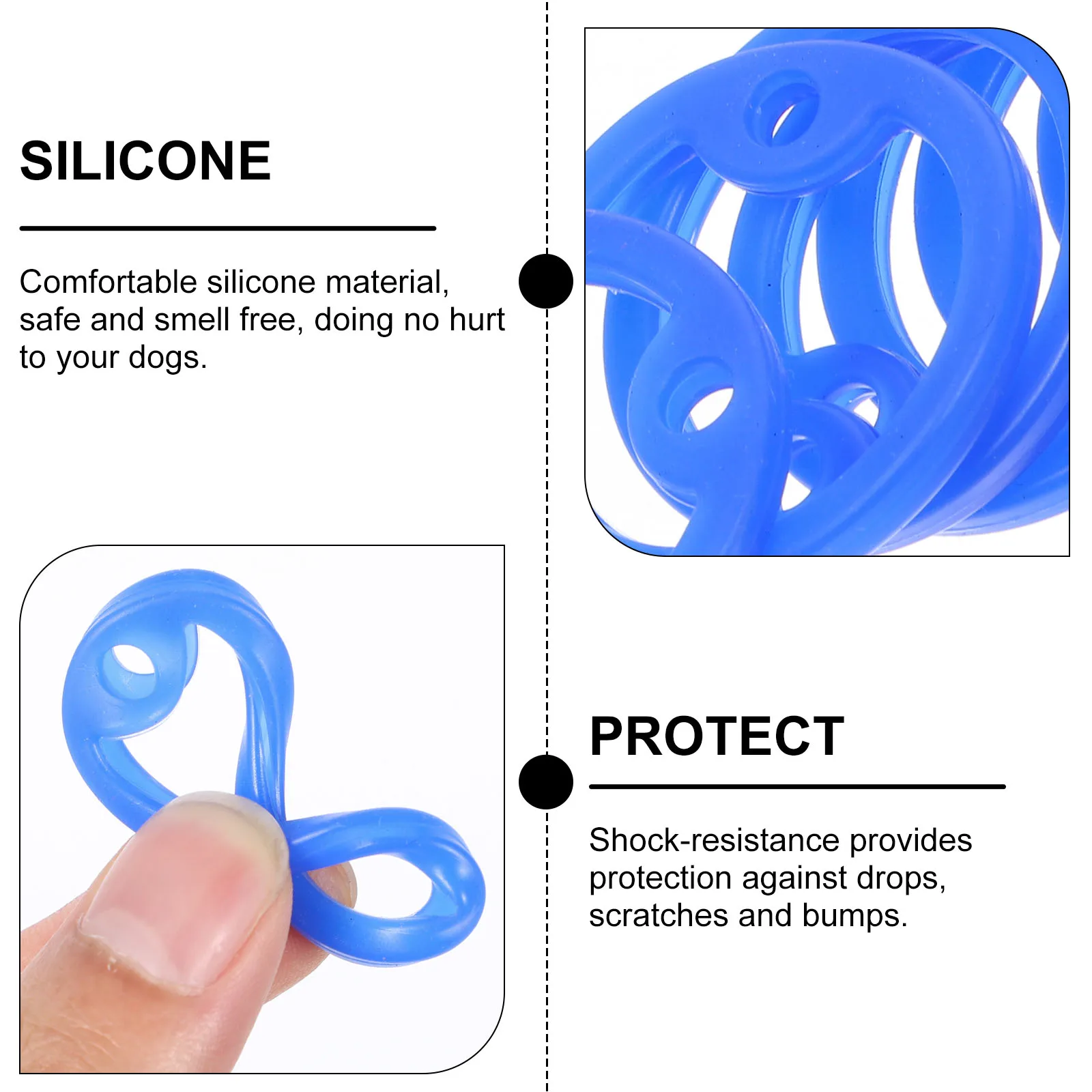 

15pcs Dog ID Tag Protectors Lightweight Silicone Cases for Collars Pet Silencers Style Accessories Dog Tag