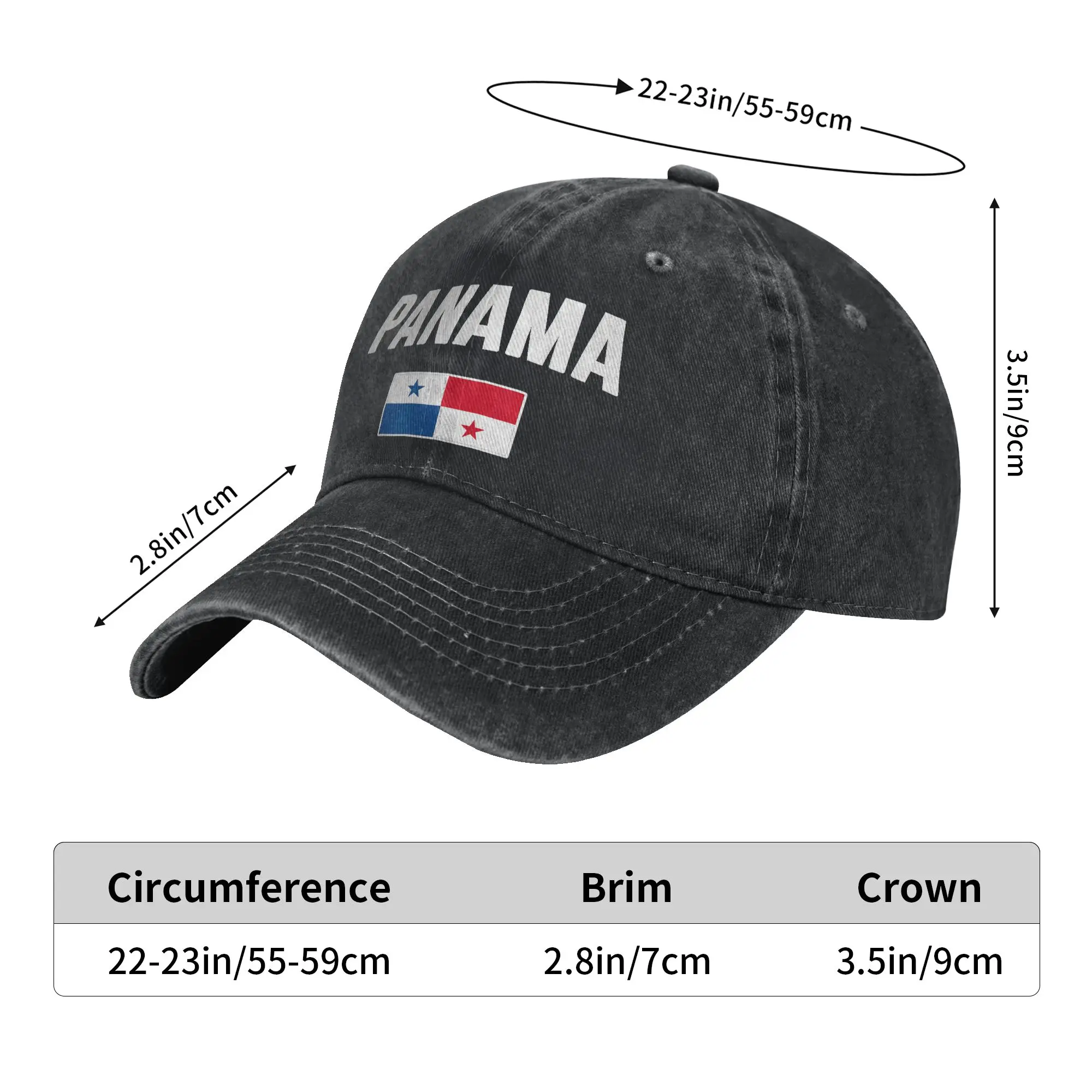 Panama Panamanian Flag Bandera panamena Washed Baseball Cap  Trendy Sun Trucker Hat Summer Couple Women Skate Baseball Caps