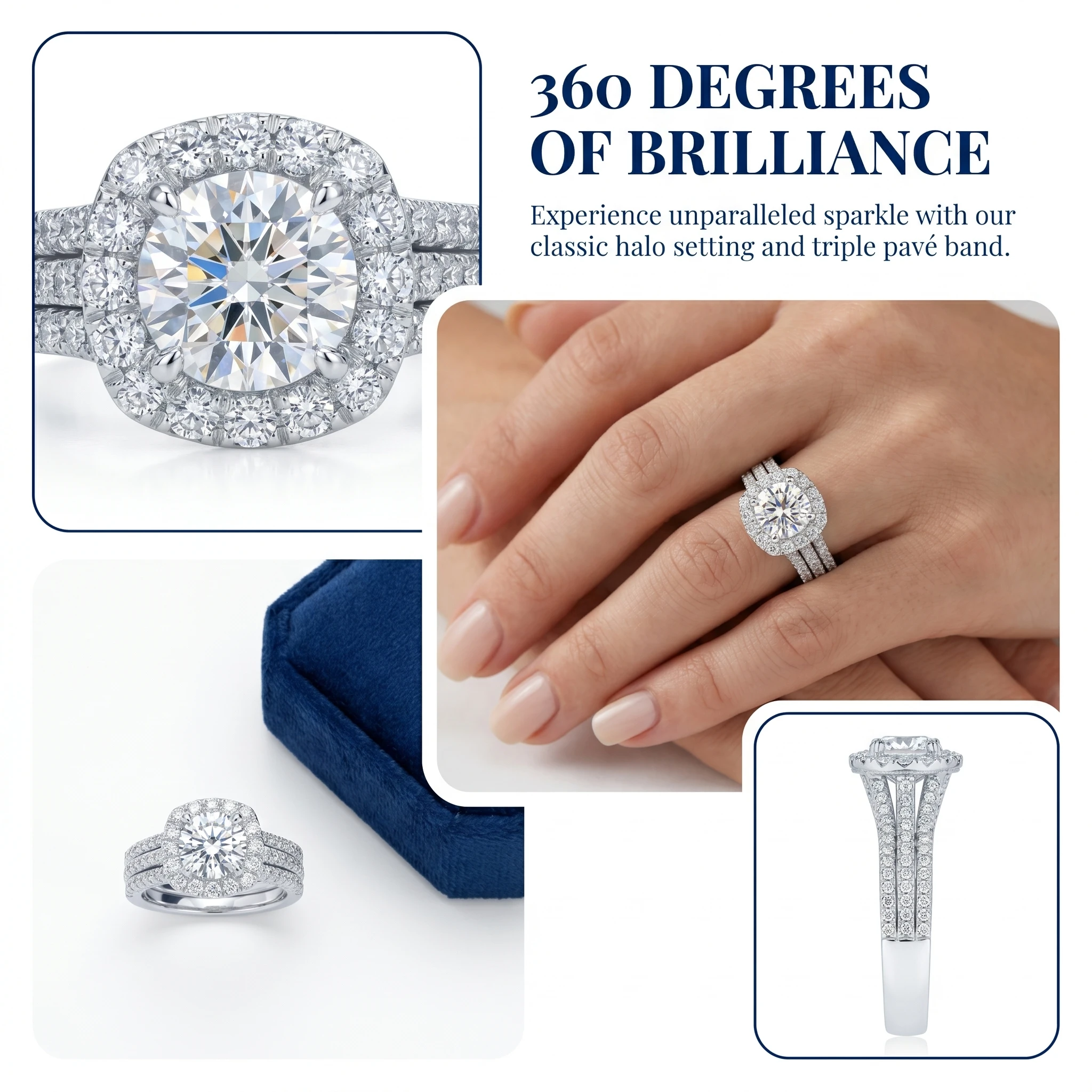 Bague en argent sterling 925 classique de luxe léger avec moissanite carrée, un cadeau de bijoux pour les fiançailles des femmes