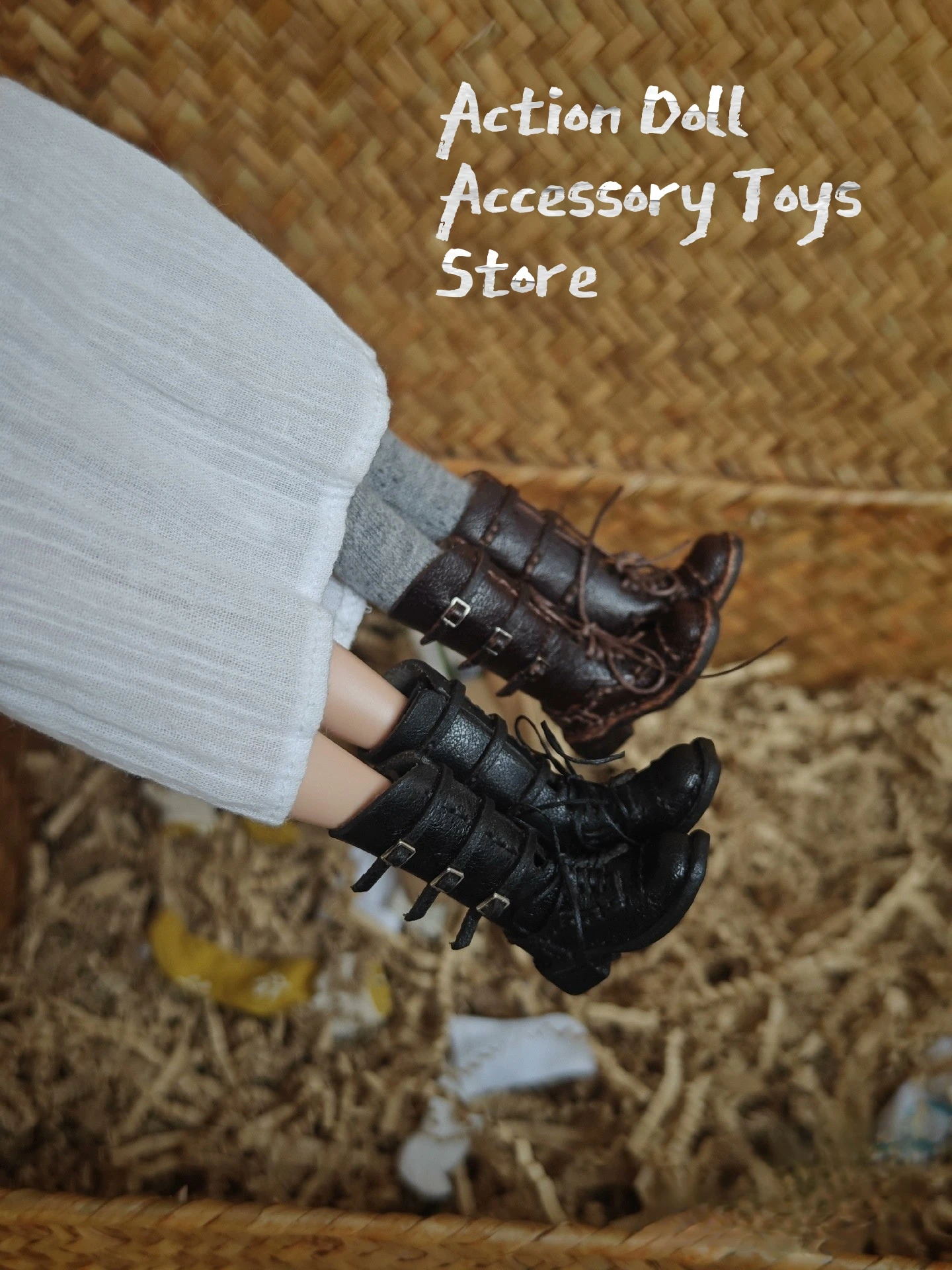 새로운 blyth 인형 손으로 묶인 버클 부티 인형 신발 Blythe ob24 ob22 작은 물고기 몸 Bjd 인형 액세서리