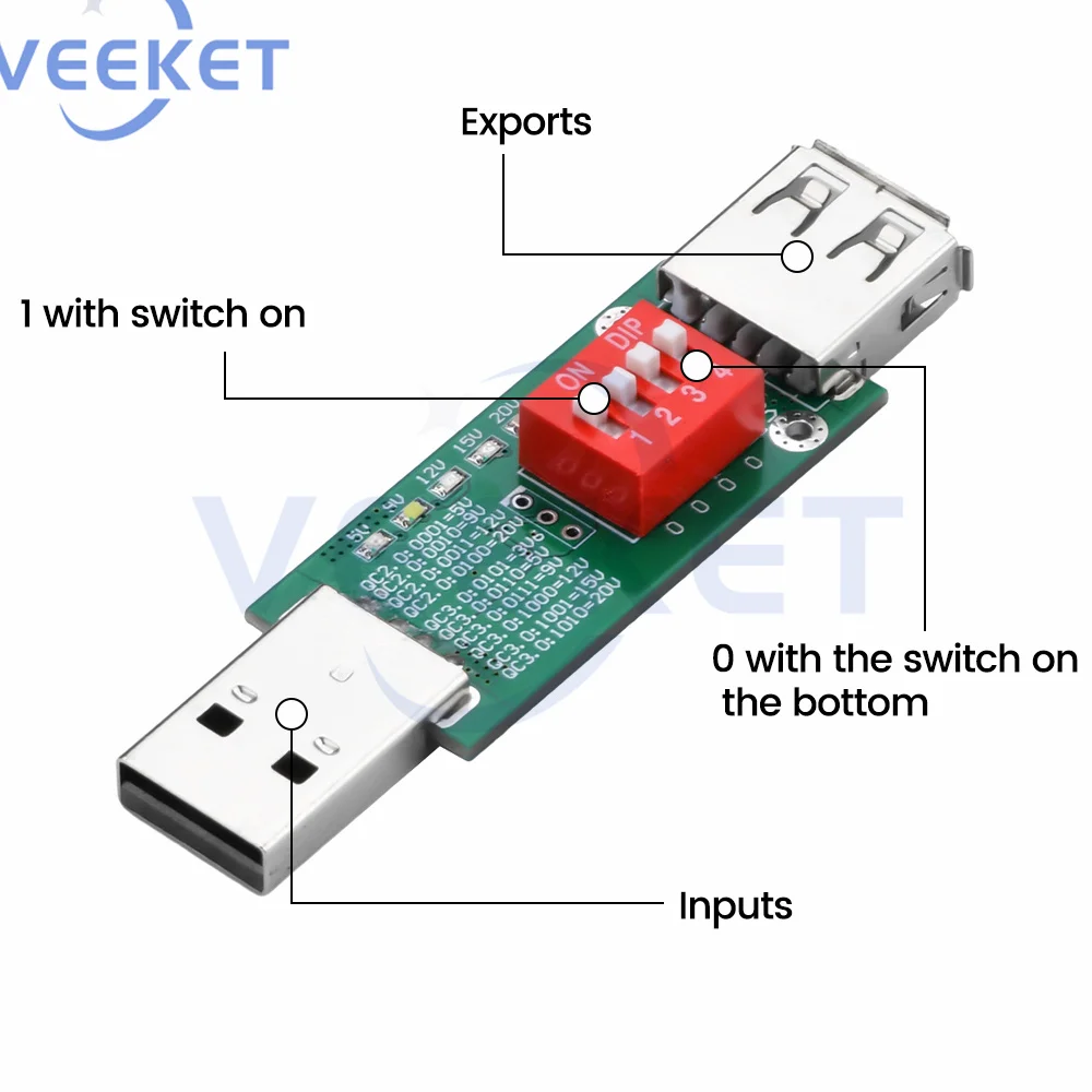 QC2.0/3.0 Deception Aging Detection Fast Charging Adapter Test Board USB Interface 5V/9V/12V/15V/20V qc Deception Decoy