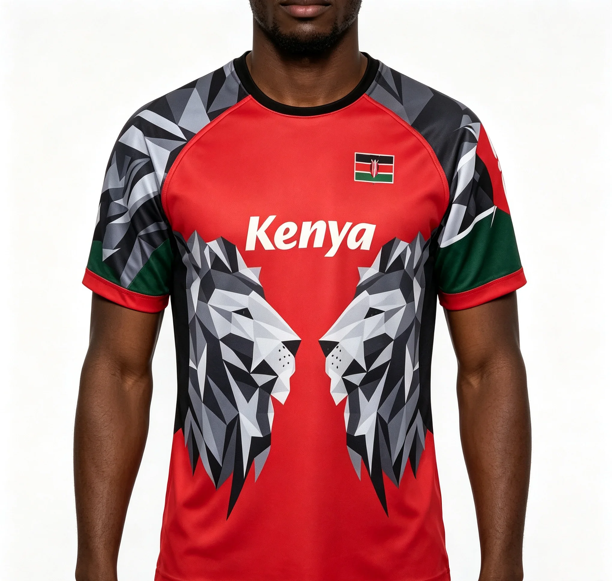 Summer Kenya Rugby 3D Printed Parent Child Jersey Short Sleeve T-shirt Quick Drying Breathable Sportswear Kenya Rugby Jerseys