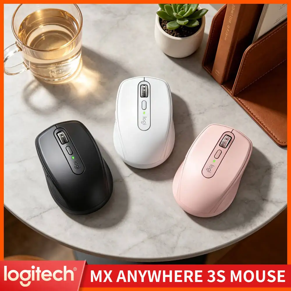 Compact MX Anywhere 3S - 8K DPI, MagSpeed Wheel, Lightweight, Great for Coffee Pop-up & Mobile Sales Desk