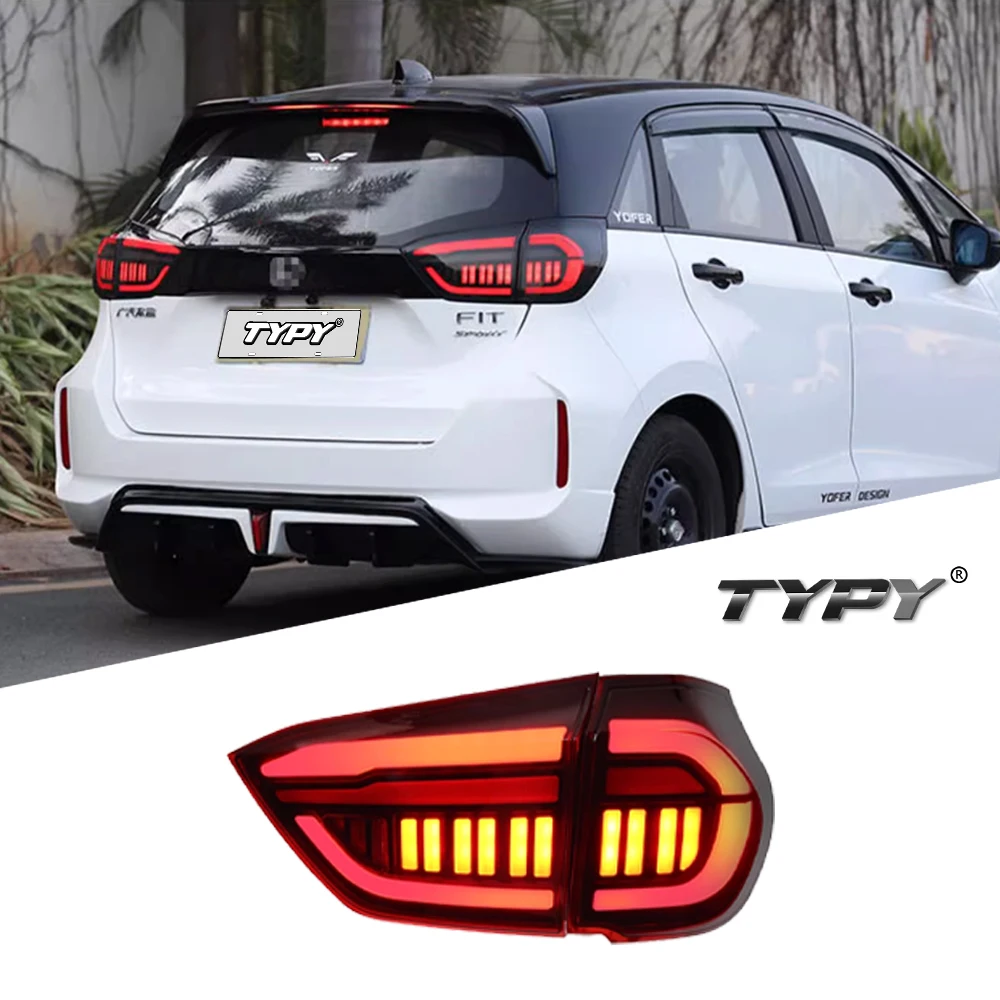 Car Tail Lamp For Honda Fit GR9 2021-2023 Upgrade Modified to New Dynamic Turn Signal Car LED Taillight Assembly