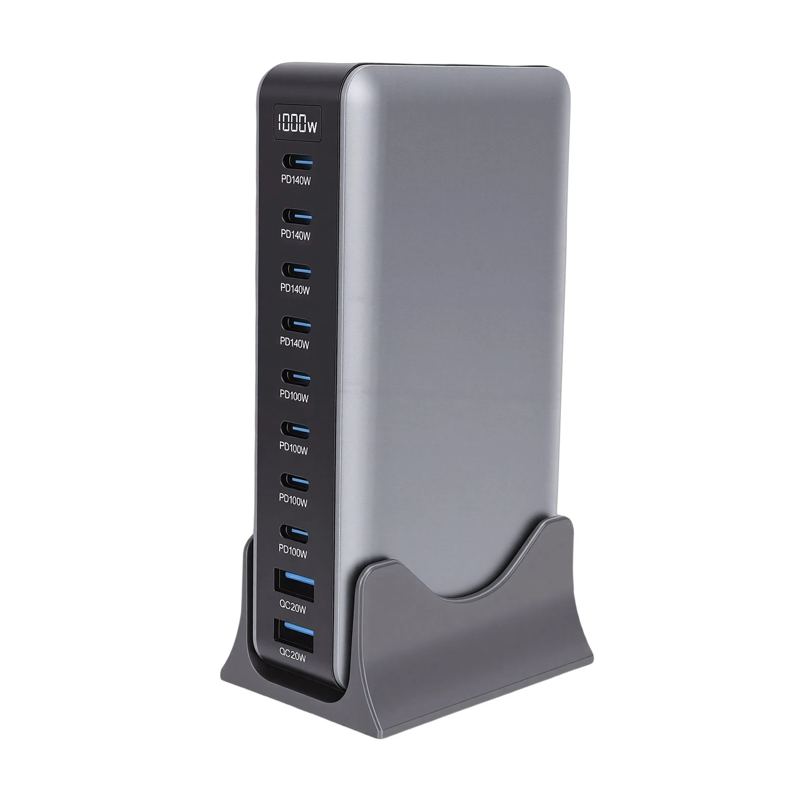 1000W USB C Charging Station GaN III Pro 10 Port 140W PD PPS Fast Charging Station Hub for Laptop Tablet Smartphone