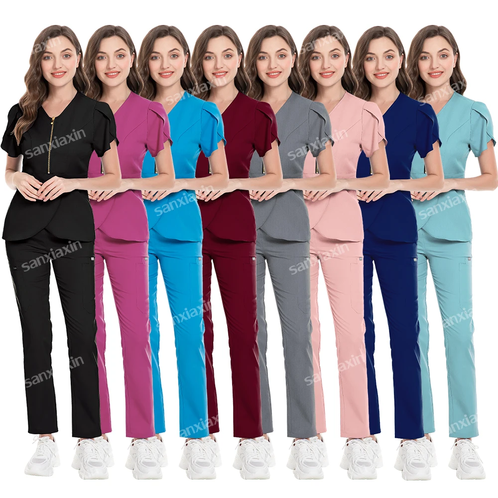 Ziekenhuis Medische Uniformen Artsen Scrub Set Verpleegkundige Uniformen Chirurgisch Uniform Voor Vrouwen Tandheelkundige Kliniek Schoonheid Werkkleding Accessoires