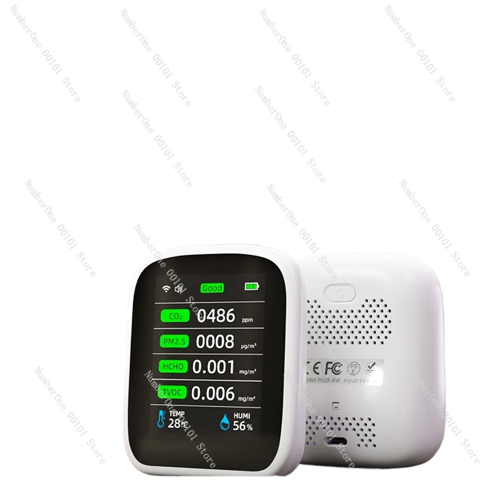 WIFI 8 In 1 Air Quality Monitor CO2 HCHO TVOC PM1.0 PM2.5 PM10 Tester Temperature Humidity Meter Carbon Dioxide Detector