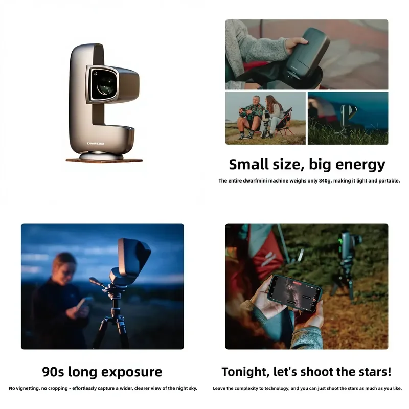 DWARFLAB DWARFmini Smart Pocket Astronomical Camera Telescope Equatorial Mount Nebula Sun Moon Milky Way Observation Place
