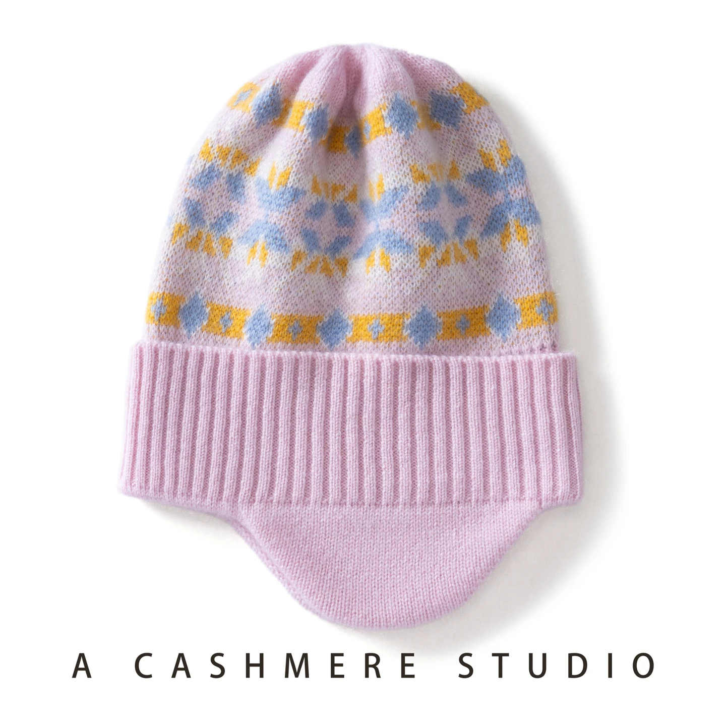 Keep Warm Winter Hat for Children Unisex Knit Cap Kids 100% Cashmere Ear Cover Hats for Boys And Girls Fashion Pattern Caps