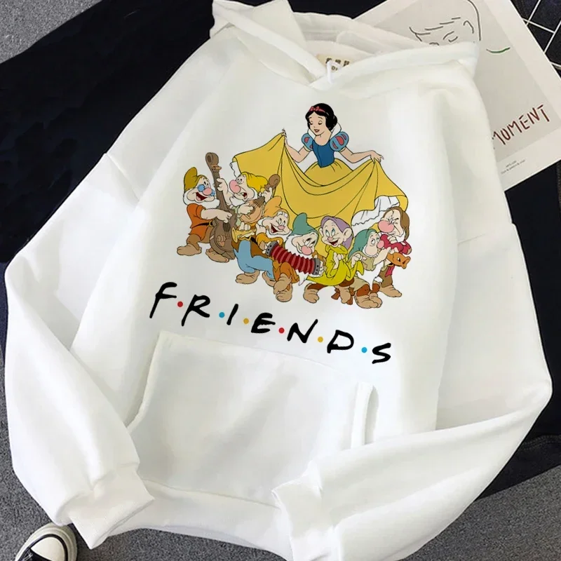 Disney-Sweats à capuche de dessin animé pour femmes, Blanche-Neige et les sept nains, Streetwear Kawaii, Vêtements unisexes, Princesse Anime, PVD,