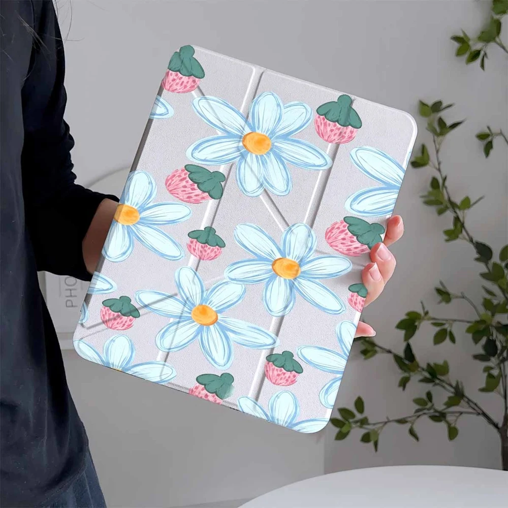 Trending Daisy Berry For Samsung Galaxy Tab A8 A9 A11 S6 S7 S8 S9 S10 FE Plus Lite Protective With Pen Slot Tablet Case