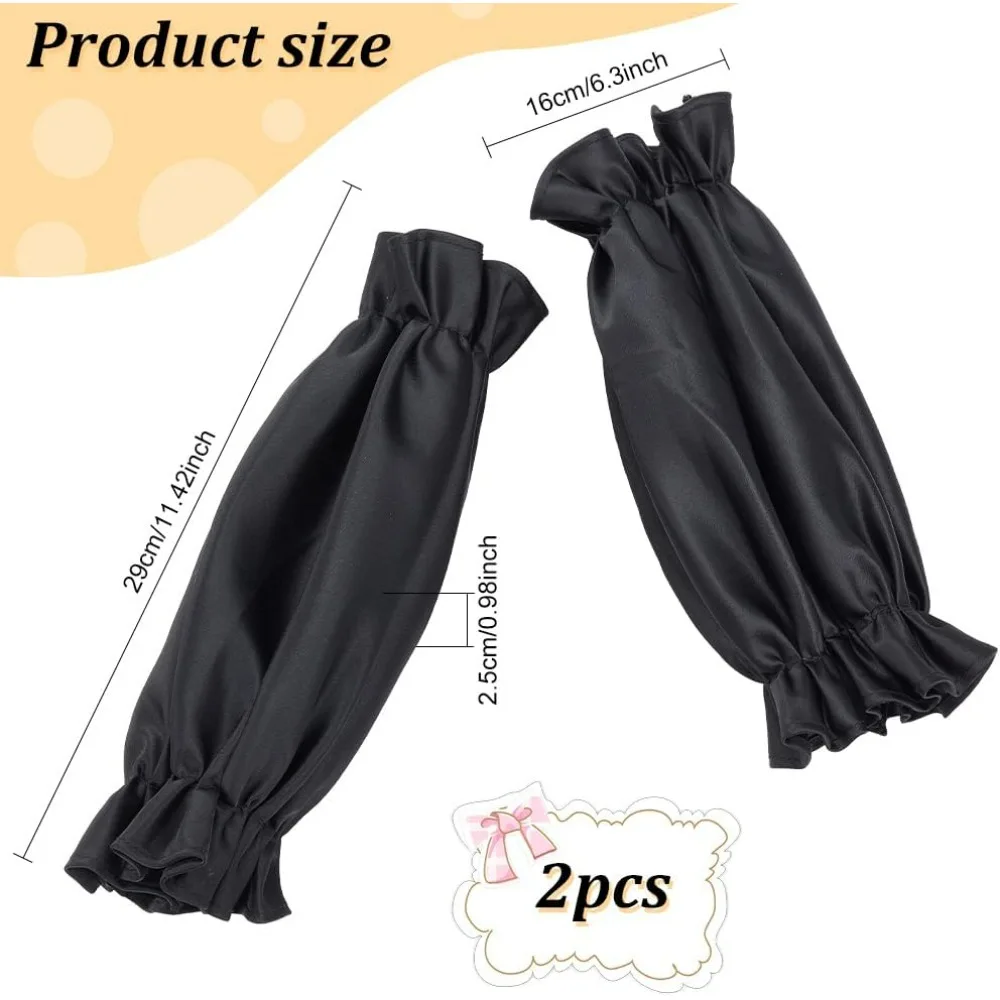 Removable Puff Sleeves Black Polyester Long Bridal Sleeve Detachable Puff Sleeves for Wedding Dress Bridal Accessories