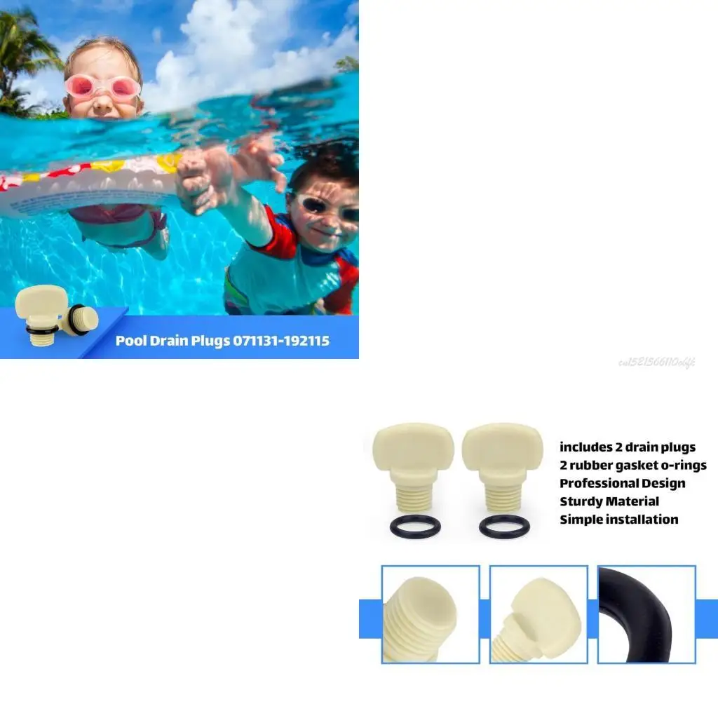 

27RB High Pressure Drain Plugs Replacement Set with Seals Pool Spa Drainage Solution