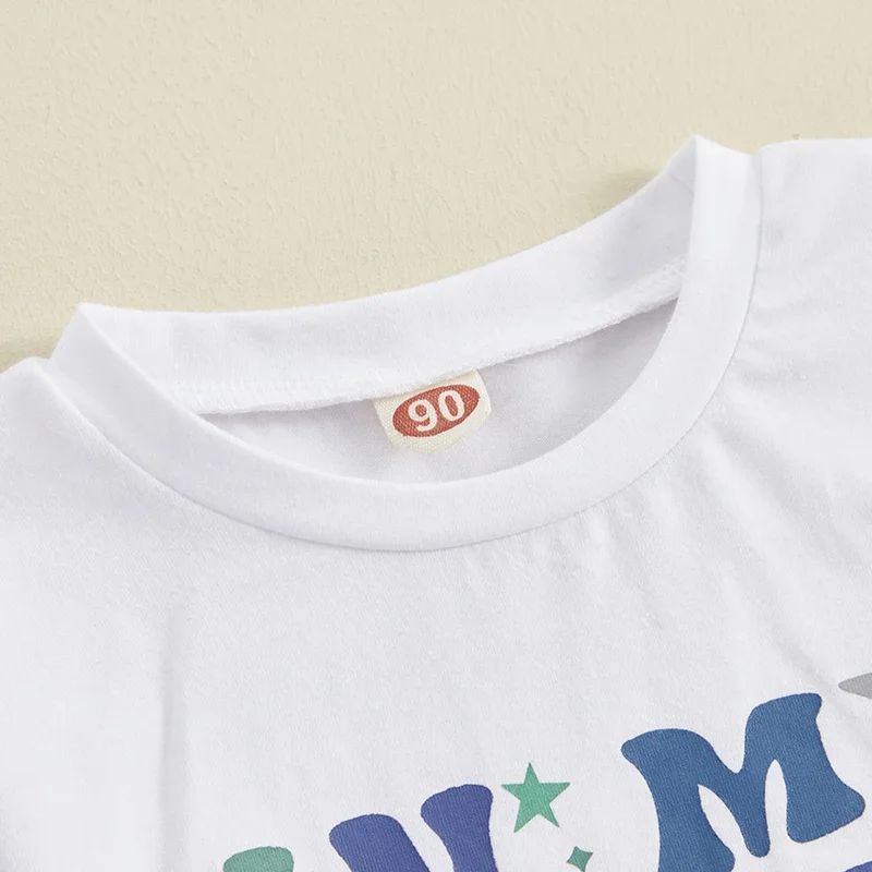 Baby 2Pcs Summer Outfits Short Sleeve Star Letter Print Tops and Shorts Set Toddler Clothes image 3