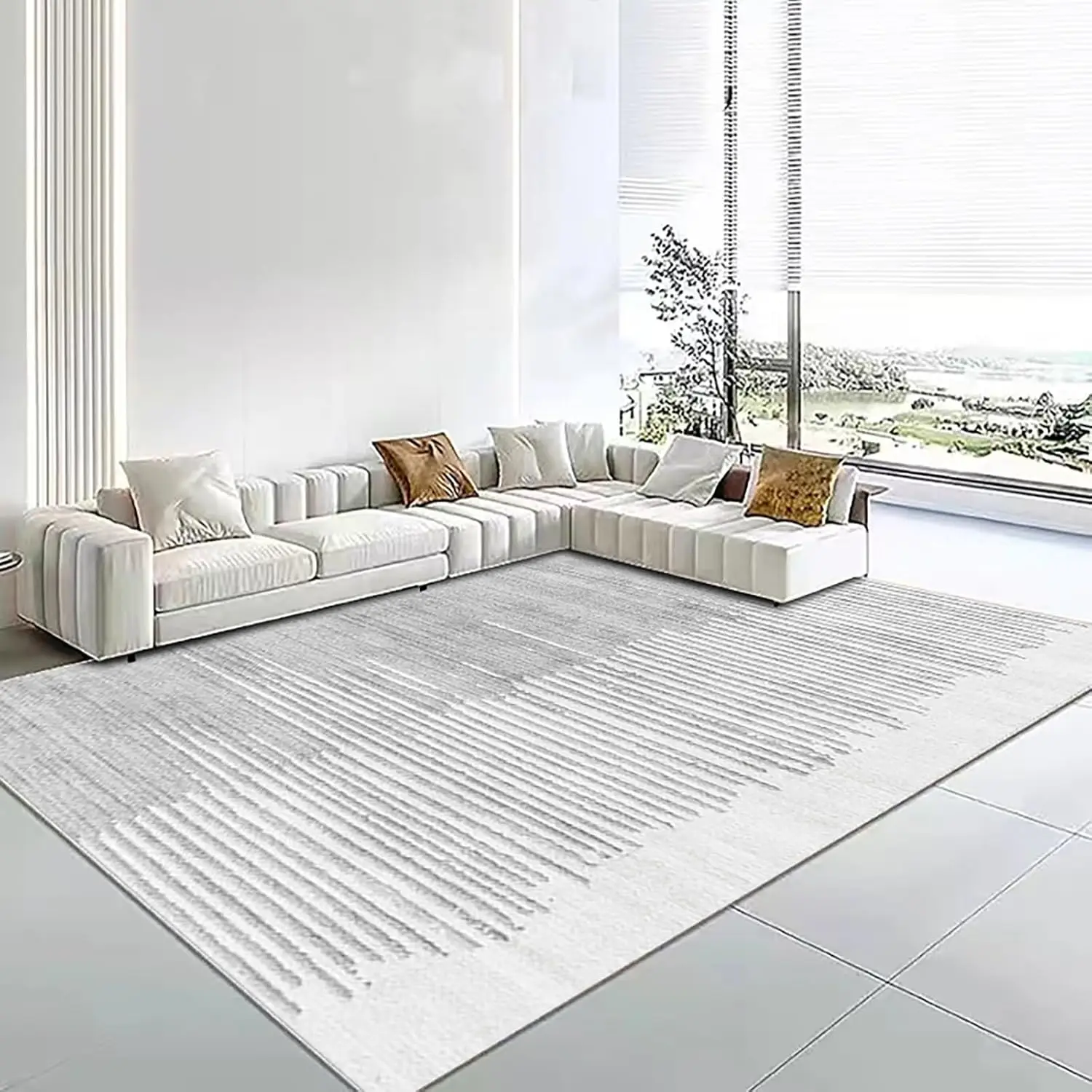 Scandinavian Light Luxury Living Room Carpet Dirt-Resistant Bedroom Rug Sofa Coffee Table Large Full Floor Mats