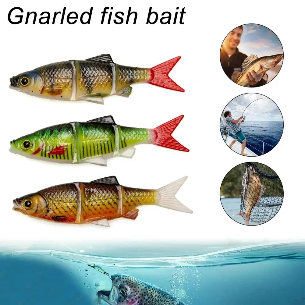 2Pcs 9.5CM/9.5G Multi-jointed Fishing Lure 3-Section Swimbait Realistic 3D Eyes PVC Artificial Bait Fishing Accessories Приманка