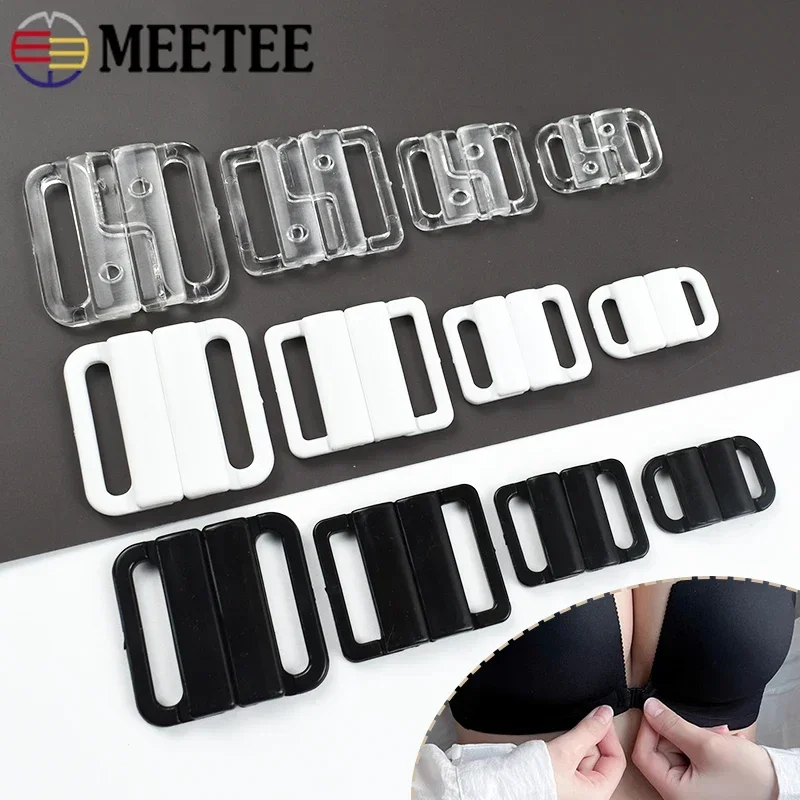 10/20Sets 10/15/20/25mm Plastic Buckle for Bra Bikini Resin Front Closure Clasp Underwear Snap Button DIY Sewing Accessories
