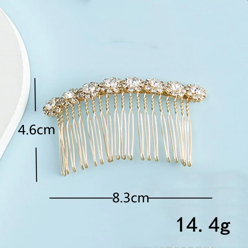 Bling-bling Rhinestone Hair Insert Comb Flower Hair Pin Elegant Hairdressing Accessories For Wedding Bridals Banquet Women Girls