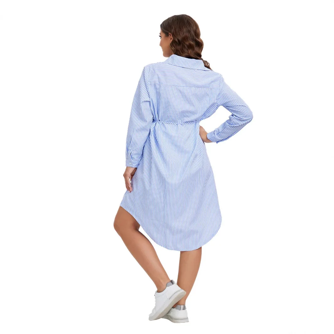 Robe pour femmes enceintes vêtements robes de maternité Photoshoot printemps automne à manches longues maternité rayé chemise vêtements