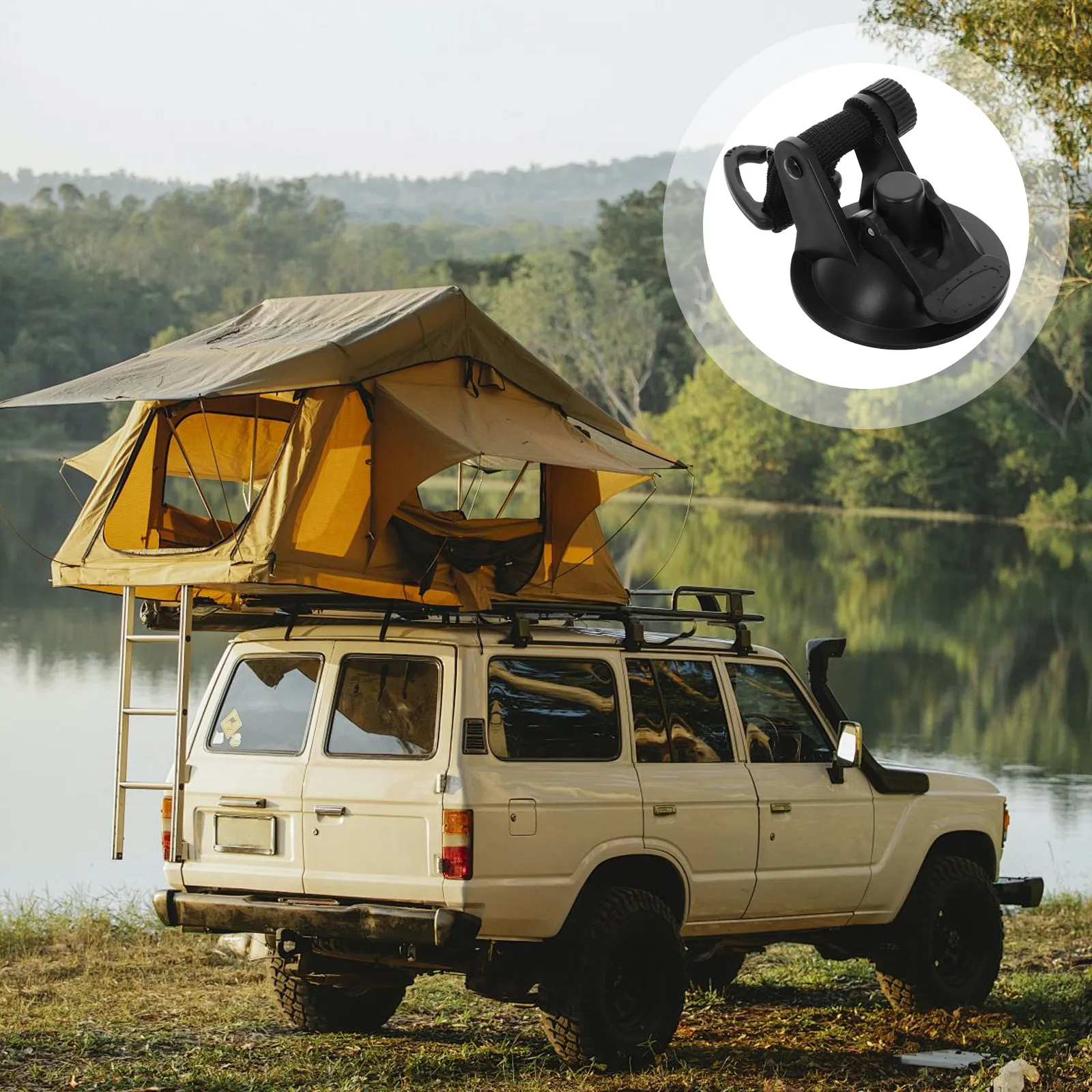 

4Pcs Waterproof Suction Cup Hooks for Camping Tent Car Awning Heavy Duty Glass Window Mount Outdoor Travel Black